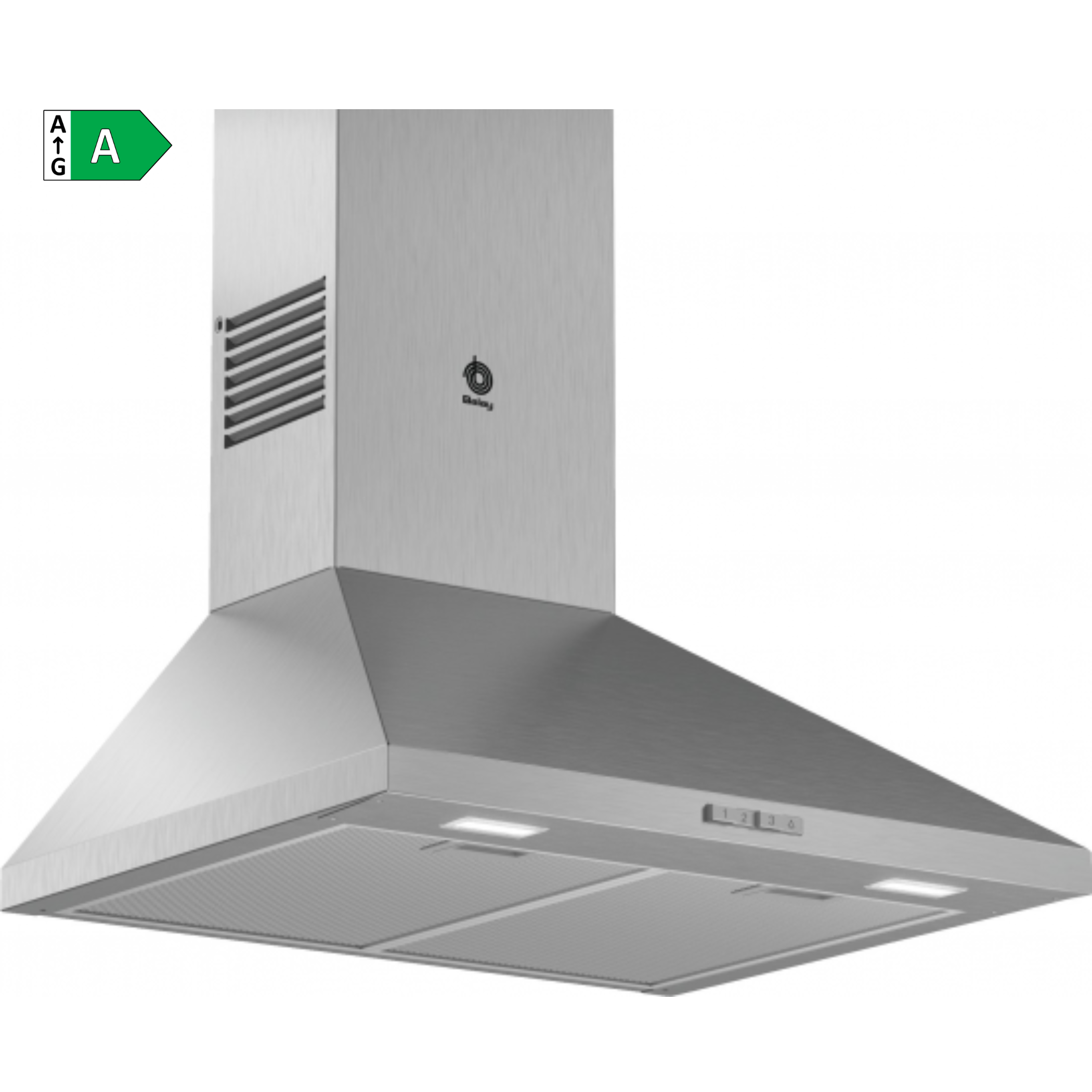 CAMPANA PIRAMIDAL 3BC666MX, 60CM, INOX, 570m3/h - A